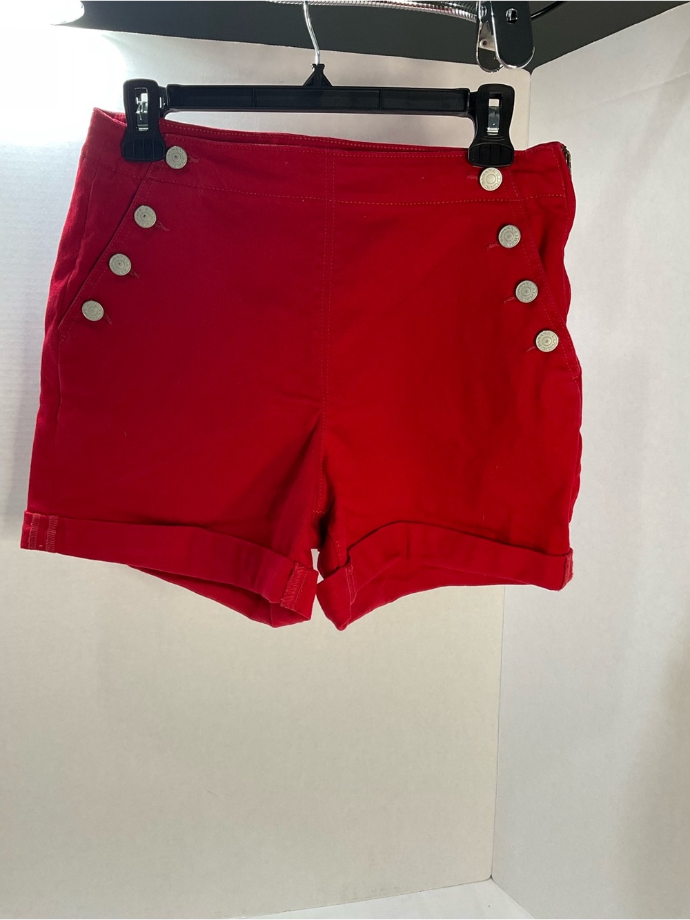 Banana Republic Red Sailor Button Cuff Shorts